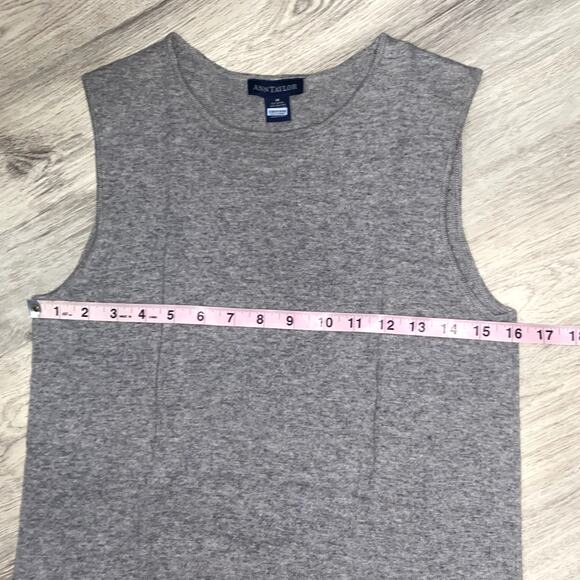 Ann Taylor Gray and Purple Sleeveless Wool Blend Sweater Vest Top - Picture 7 of 8